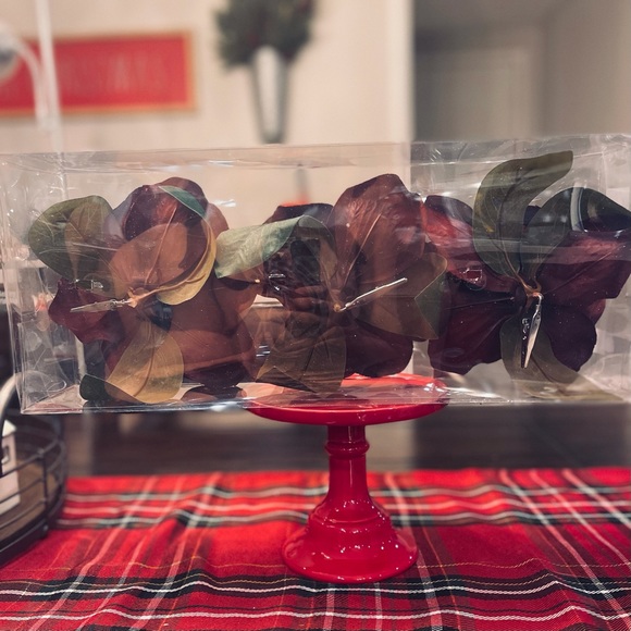 Hobby Lobby Holiday Hobby Lobby Burgundy Glitter Flower Clip Ornaments Set Of 3 Poshmark